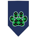 Load image into Gallery viewer, Pet and Dog Bandana Screen Printed,  "Green Argyle Paw"
