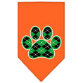 Load image into Gallery viewer, Pet and Dog Bandana Screen Printed,  "Green Argyle Paw"
