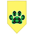 Load image into Gallery viewer, Pet and Dog Bandana Screen Printed,  "Green Argyle Paw"
