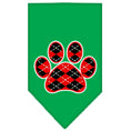 Load image into Gallery viewer, Pet and Dog Bandana Screen Printed, "Red Argyle Paw"
