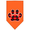 Load image into Gallery viewer, Pet and Dog Bandana Screen Printed, "Red Argyle Paw"
