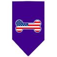 Load image into Gallery viewer, Pet and Dog Bandana Screen Printed, "Bone Shaped American Flag"

