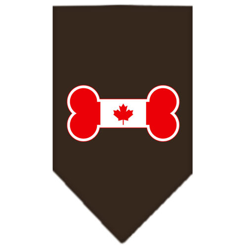 Pet and Dog Bandana Screen Printed, "Bone Shaped Canadian Flag"