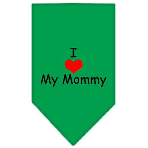 Pet and Dog Bandana Screen Printed, "I Love My Mommy"