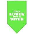 Load image into Gallery viewer, Pet and Dog Bandana Screen Printed,  "I'm a Lover, Not A Biter"
