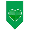 Load image into Gallery viewer, Pet and Dog Bandana Screen Printed, "Green Swiss Dot Heart"
