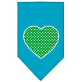Load image into Gallery viewer, Pet and Dog Bandana Screen Printed, "Green Swiss Dot Heart"
