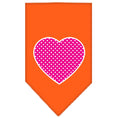 Load image into Gallery viewer, Pet and Dog Bandana Screen Printed, "Pink Swiss Dot Heart"
