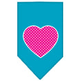 Load image into Gallery viewer, Pet and Dog Bandana Screen Printed, "Pink Swiss Dot Heart"

