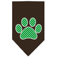 Load image into Gallery viewer, Pet and Dog Bandana Screen Printed, "Green Swiss Dot Paw"
