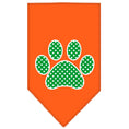 Load image into Gallery viewer, Pet and Dog Bandana Screen Printed, "Green Swiss Dot Paw"
