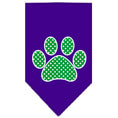Load image into Gallery viewer, Pet and Dog Bandana Screen Printed, "Green Swiss Dot Paw"

