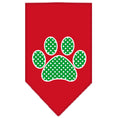Load image into Gallery viewer, Pet and Dog Bandana Screen Printed, "Green Swiss Dot Paw"
