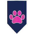 Load image into Gallery viewer, Pet and Dog Bandana Screen Printed, "Pink Swiss Dot Paw"
