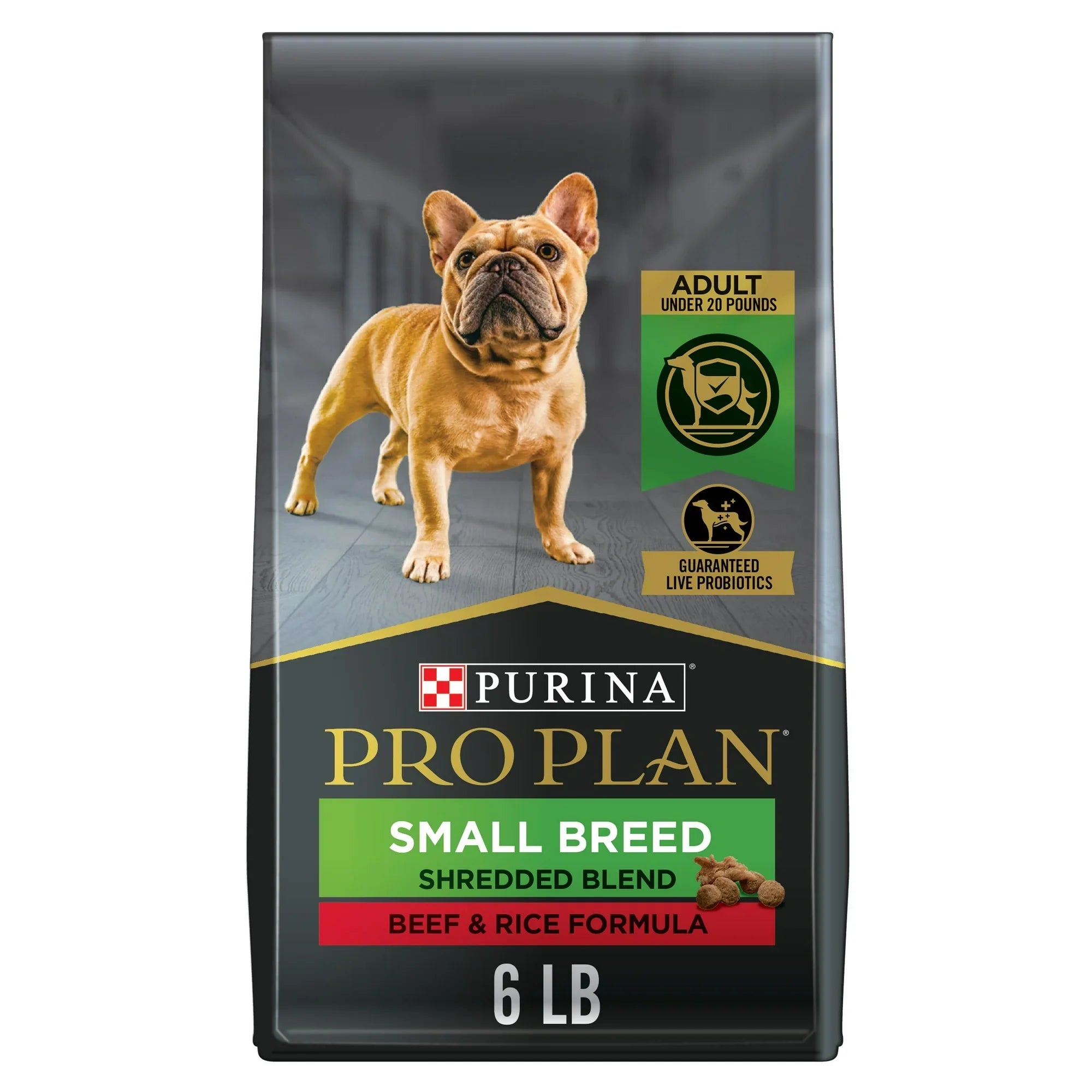 Pro Plan Small Breed Shredded Blend Beef & Rice Dog Food Dry Dog Food (6lb) 