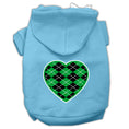 Load image into Gallery viewer, Pet Hoodie "Green Argyle Heart"
