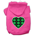 Load image into Gallery viewer, Pet Hoodie "Green Argyle Heart"
