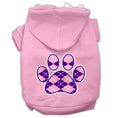 Load image into Gallery viewer, Pet Hoodie "Purple Argyle Paw"
