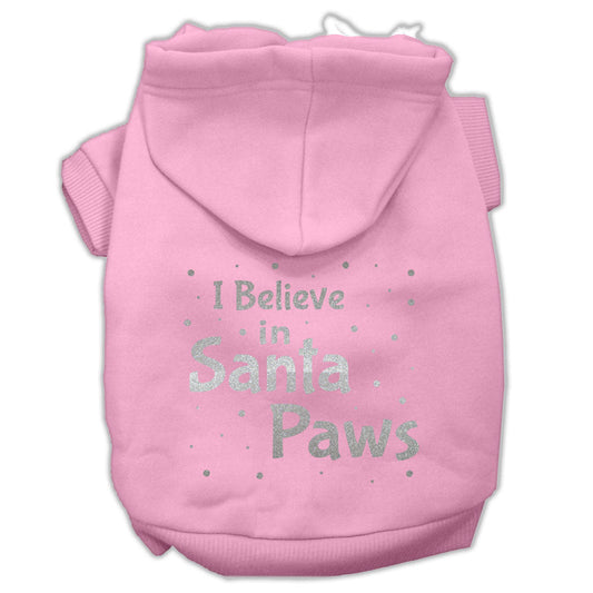 Christmas Pet Hoodie Screen Printed, "I Believe In Santa Paws"