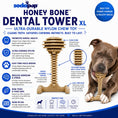 Load image into Gallery viewer, Honey Bone Dental Tower XL by Southlake Paws is an indestructible nylon dog chew toy designed for power chewers.
