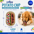 Load image into Gallery viewer, Southlake Paws Potato Chip Nylon Chew & Enrichment Toy, 5.5" tall, 3.5" wide, designed for aggressive chewers, with a dog usi

