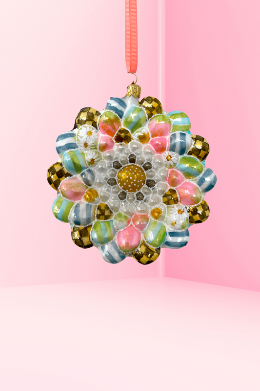 Spring Daisy Holiday Glass Ornament - Southlake Paws