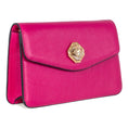 Load image into Gallery viewer, Vibrant Fuchsia Leather Clutch With Custom Swarovski Stone

