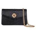Load image into Gallery viewer, Black Python Clutch with Custom Swarovski Stone
