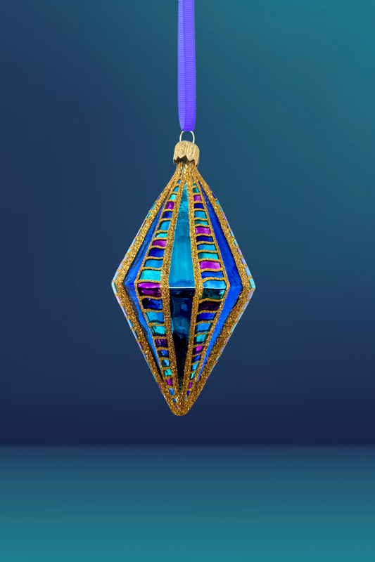 Stardust Diamond Glass Ornament - Southlake Paws