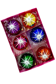 Starlet Glass Christmas Ornaments – Set of 6