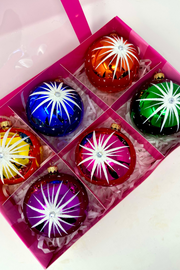 Starlet Glass Christmas Ornaments – Set of 6
