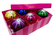 Starlet Glass Christmas Ornaments – Set of 6