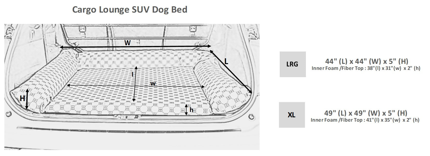 Bowsers SUV Cargo Lounger Dog Bed in Wrangler