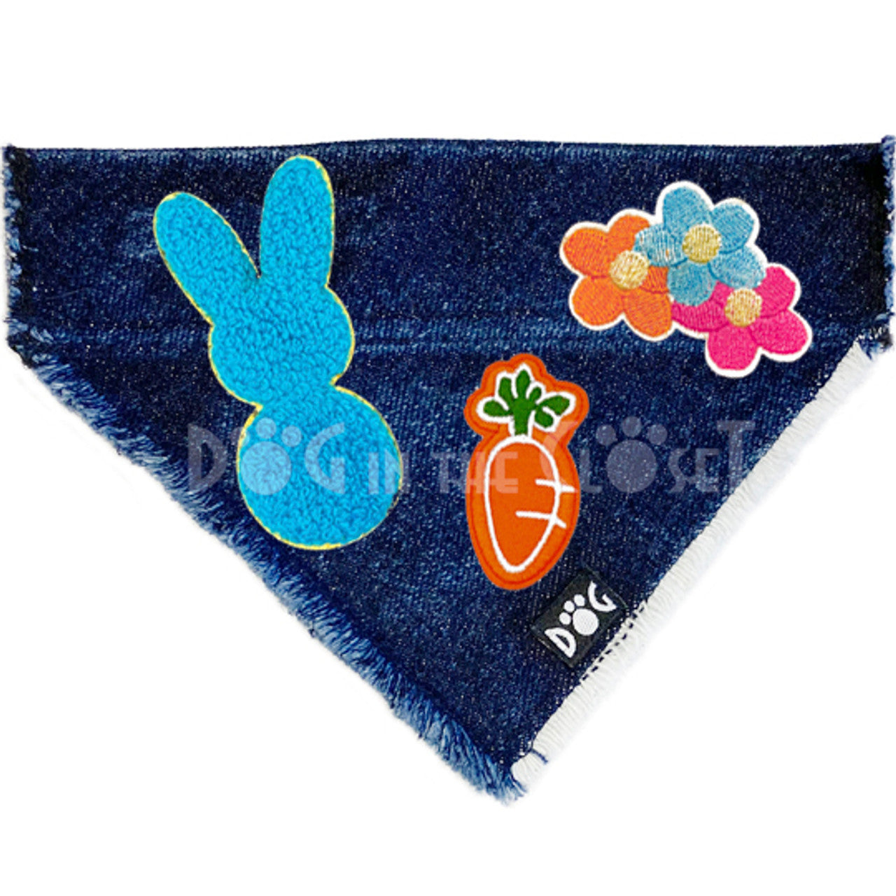 Peep Bunny Denim Bandana for dogs
