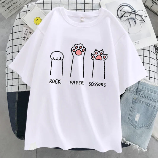 "Rock Paper Scissors" Cat Paw T-Shirt 