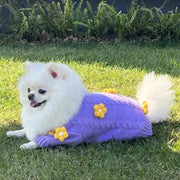 Yellow Daisy Purple Dog Sweater