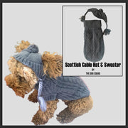 Scottish Cable knit Hat, Charcoal Grey 