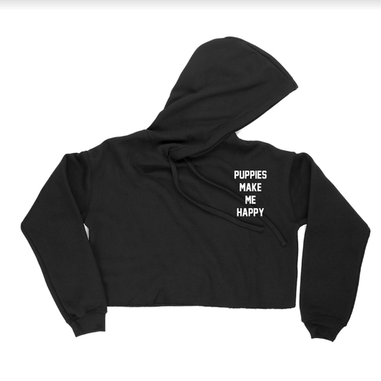 Motto Puppies Make Me Happy | Crop Hoodie