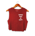 Load image into Gallery viewer, Puppies Make Me Happy Motto Crop Top | Present for Dog Lovers
