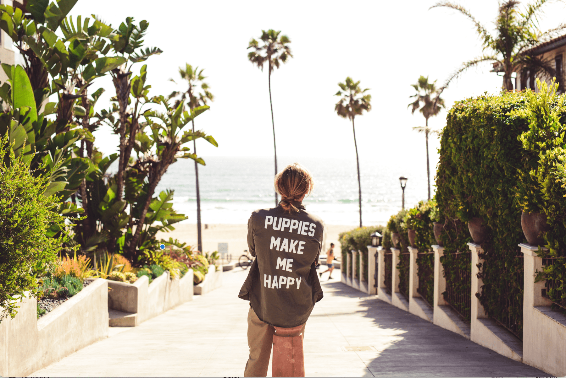 Puppies Make Me Happy Military Button Up | Present For Dog Lover | Made in USA