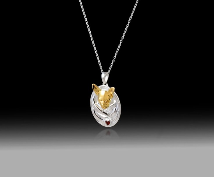 Chihuahua in a Blanket Necklace- 925 Sterling Silver