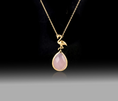 Load image into Gallery viewer, Pink Chalcedony Flamingo Necklace- 925 Sterling Silver
