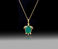 Load image into Gallery viewer, Green Onyx Turtle Necklace- 925 Sterling Silver
