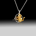 Load image into Gallery viewer, Cat and Yarn Necklace- 925 Sterling Silver 18k Gold Plated
