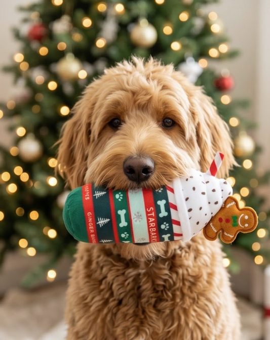 Ginger Bark Latte & Howliday Cheer Mug | Christmas Dog Toys