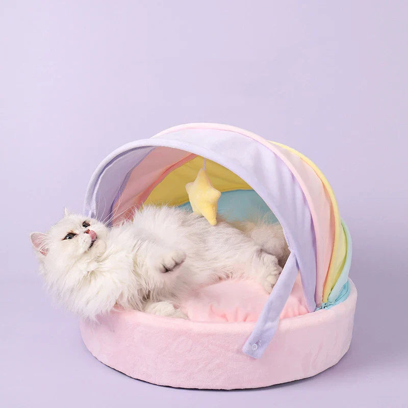 Pastel Rainbow Cat Bed 
