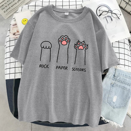 "Rock Paper Scissors" Cat Paw T-Shirt 