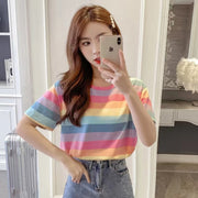 Pastel Rainbow Striped T-Shirt 
