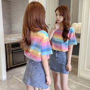 Pastel Rainbow Striped T-Shirt 