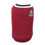 Preppy V-neck College Dog Sweater Pullover